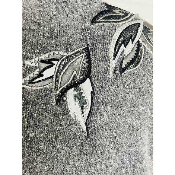 Vintage I.B. Diffusion 90's Angora Silk Gray Turtleneck Sweater S Faux Reptile - Picture 5 of 7